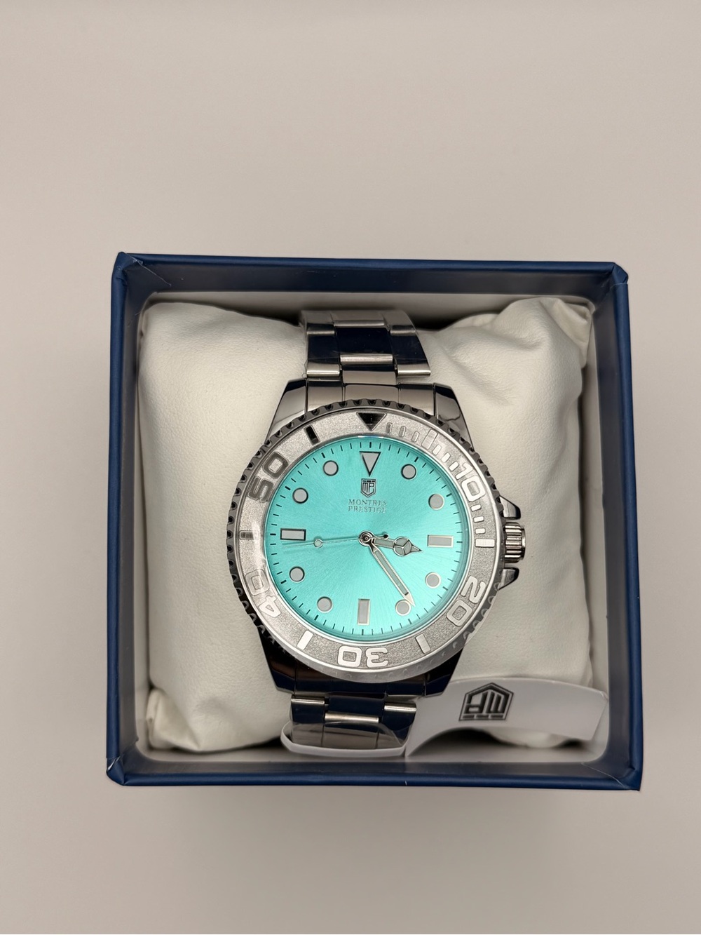 Stainless Steel Men's Watch with Mint Dial